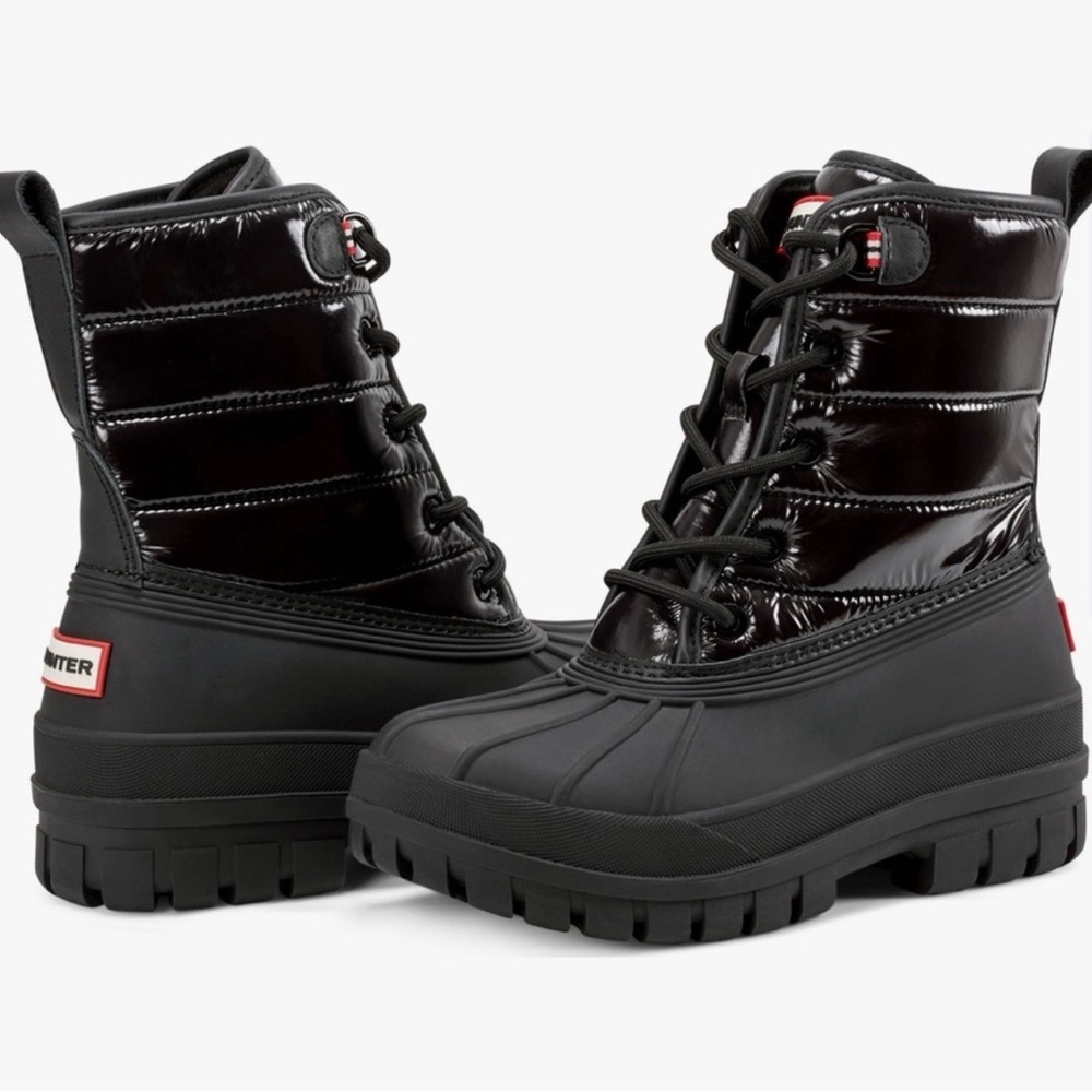 HUNTER Women's Lace-Up Waterproof Winter Boots